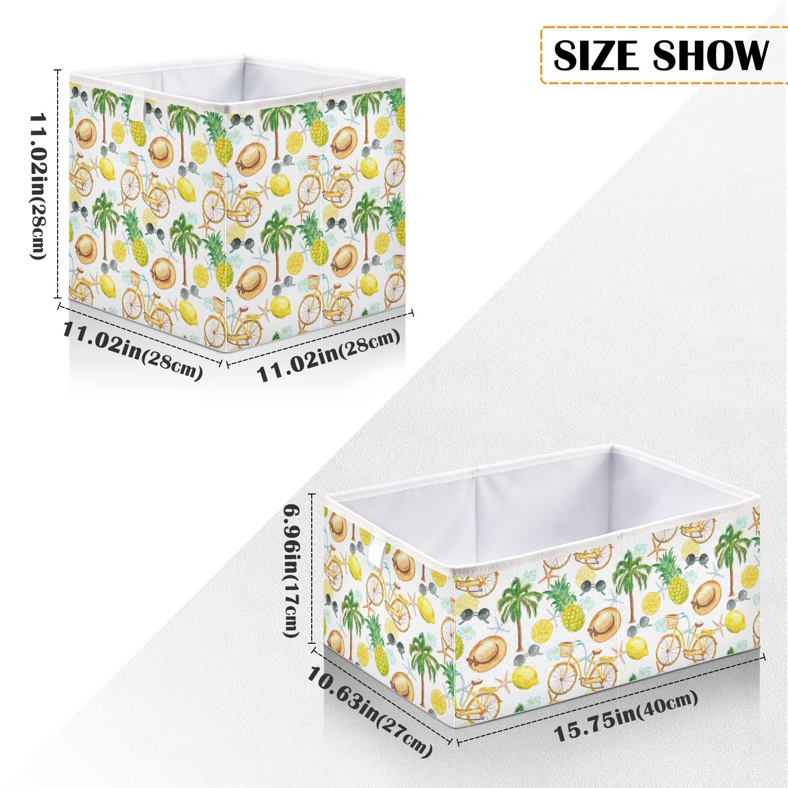 DOMIKING Foldable Fabric Storage Bins with Sturdy Handle - 11 Inch Linen Closet Organizers for Bedroom, Shelves & Home Organization | Perfect for Clothes, Toys & Accessories Storage