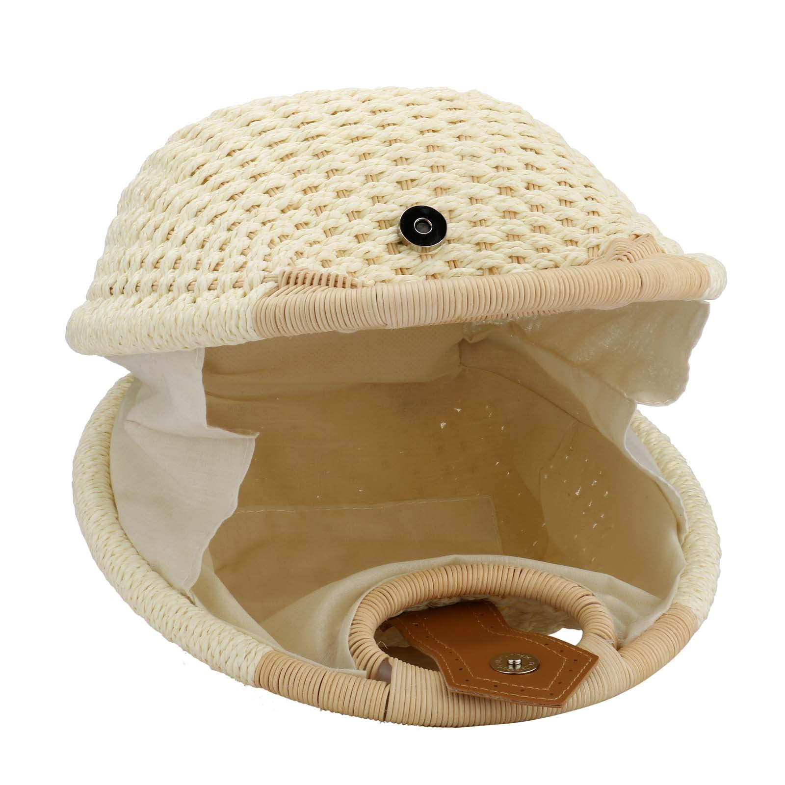 Women's Shell-Shaped Straw Beach Bag - Handwoven Rattan Tote for Summer - Perfect for Vacations, Picnics & Poolside Lounging