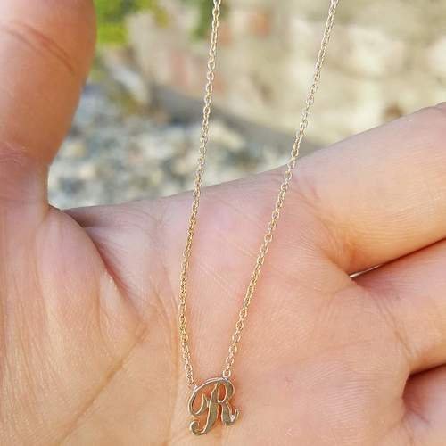 14K Gold Initial Necklace - Personalized A to Z Alphabet Letter Pendant, Dainty Script Monogram Necklace for Women, Perfect Valentine's Day & Mother's Day Gift Jewelry - Ideal for Everyday Wear, Date Nights & Special Occasions