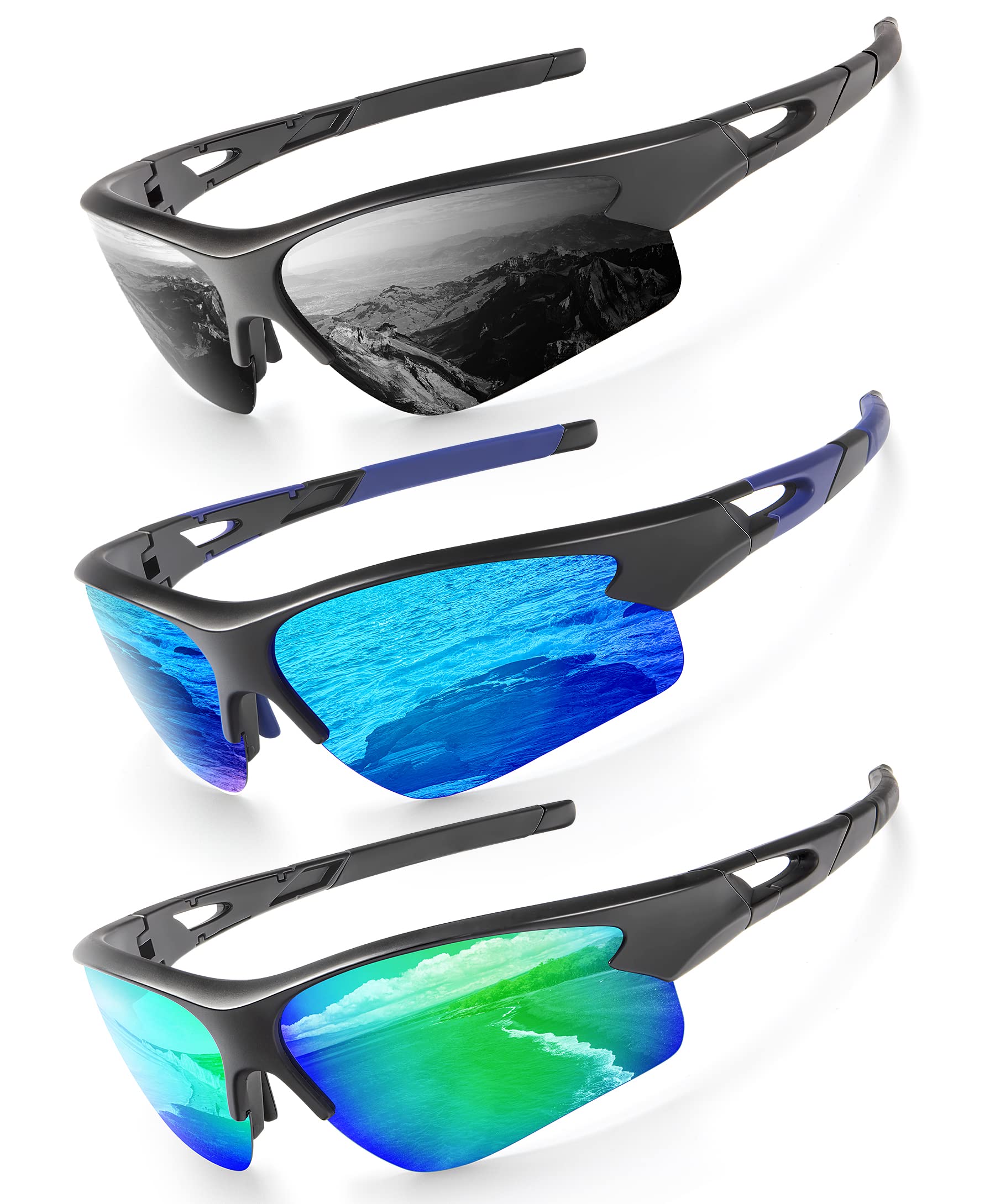 ANYLUV Polarized Sports Sunglasses for Men & Women - UV400 Protection Cycling Glasses for Outdoor Activities, Baseball, Running & Hiking - Perfect for Sunny Days & Active Lifestyles