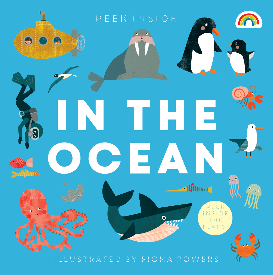 Peek Inside In The Ocean Board Book - Interactive Lift-the-Flap Ocean Animals Book for Toddlers & Kids - Perfect for Early Learning, Bedtime Stories & Underwater Exploration