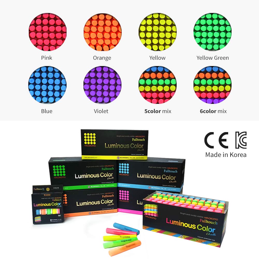 Hagoromo Fulltouch Luminous Chalk - Non-Toxic & Dustless Chalk Set [72 Pink Pieces] - Perfect for Classroom Teaching, Art Projects & Smooth Writing on Blackboards