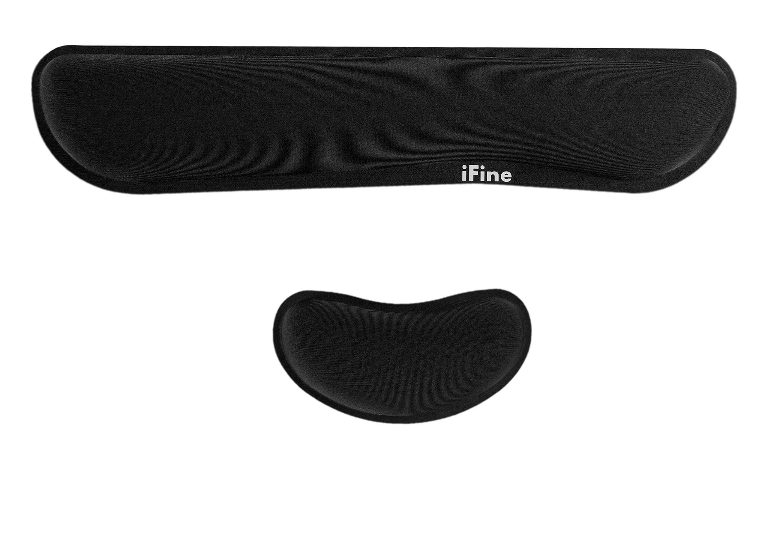 Upgraded Memory Foam Ergonomic Keyboard & Mouse Wrist Rest Set with Gel Cushion - Comfort Support for Computer, Laptop, Mac - Ideal for Office, Home, Gaming & Long Typing Sessions (Black) | Reduce Wrist Pain & Improve Posture During Work or Play