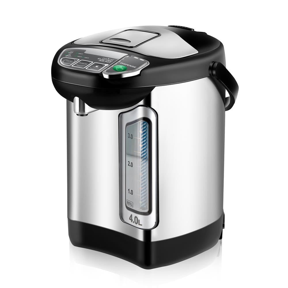 NutriChef 4L/4.2Qt Stainless Steel Electric Water Boiler & Warmer with Rotating Base, Auto Shut Off & Safety Lock - Fast Heating for Coffee, Tea, Instant Noodles & Baby Formula - Perfect for Home, Office & Dorm Use (NCHUB24)