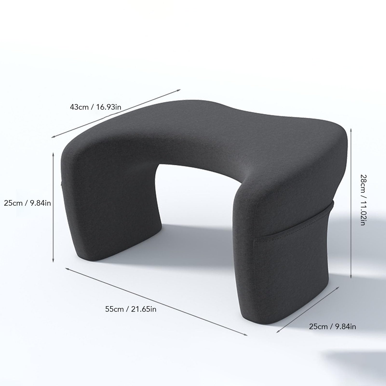 Memory Foam Laptop Lap Desk Pillow with Side Pockets - Portable Workstation for Gaming, Reading & Working - Soft Arm Rest Cushion for Bed, Couch & Floor Use (Home Office, Dorm Room, Travel)