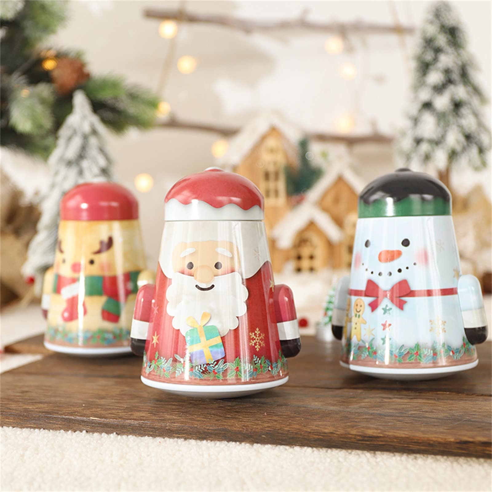 Naladoo Christmas Decoration Gift Box Set - Portable Tin Storage Box for Candy, Biscuits & Mini Ornaments | Holiday Party Decor, Xmas Tree Decorations & Children's Gift Ideas (Red)