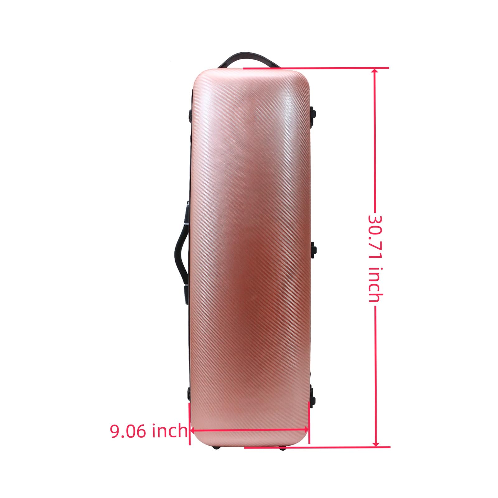 Premium Carbon Fiber Violin Case - Lightweight & Durable Oblong Design for Full Size Violin with Music Sheet Pocket (Rose Gold) - Perfect for Travel, Performances & Music Lessons