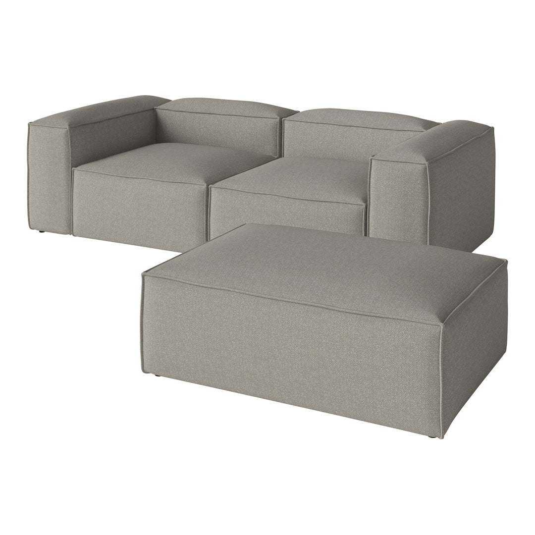 Cosima 2-Seater Small Sofa with Pouf - Compact Loveseat for Small Spaces, Apartments & Cozy Living Rooms