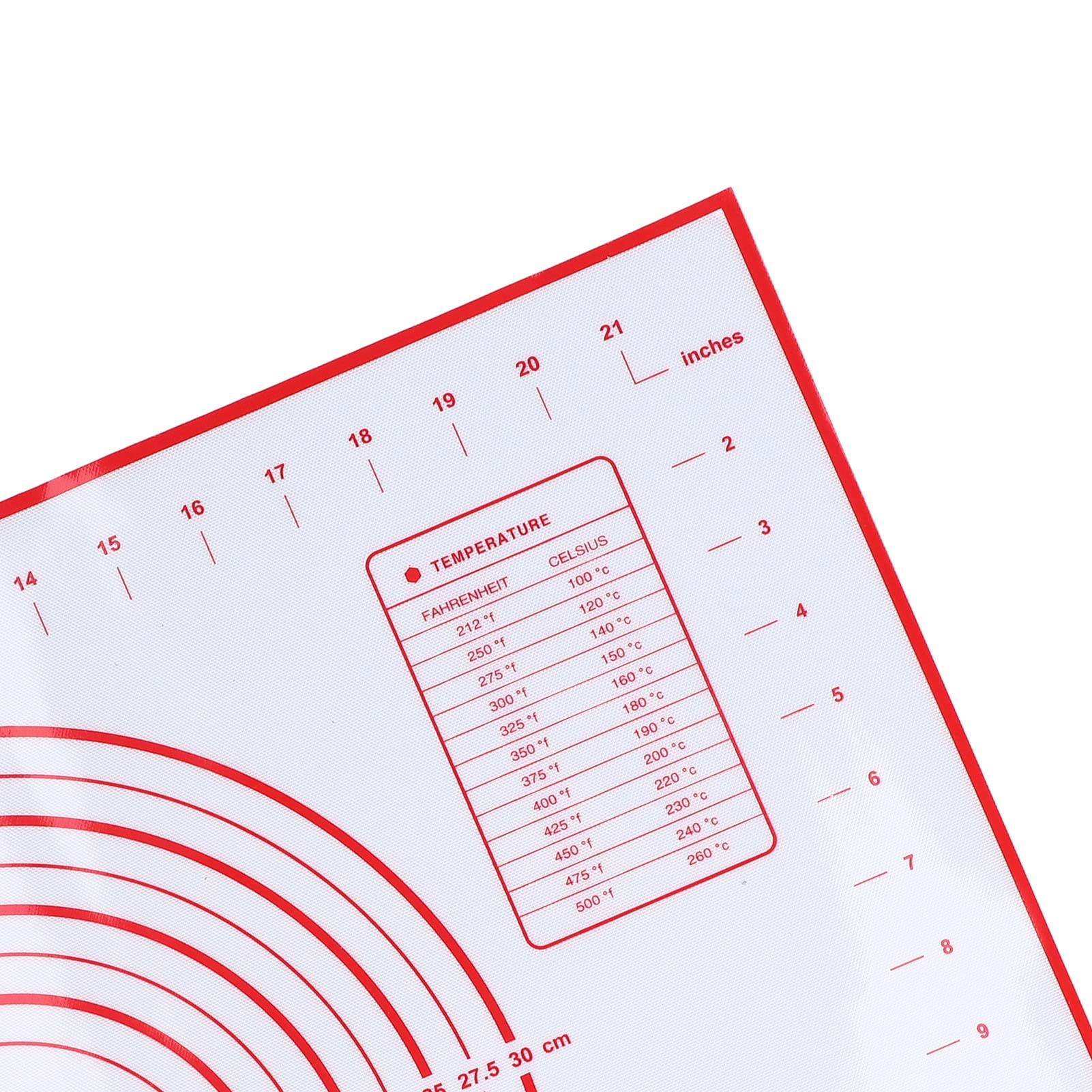 Non-Stick Dough Rolling Mat - Extra Thick Red Baking Fondant Mat with Measurement Scale for Pastry, Pie Crust & Cookie Dough | Perfect for Home Bakers & Professional Chefs (Kitchen, Bakery, Cooking Class Use)