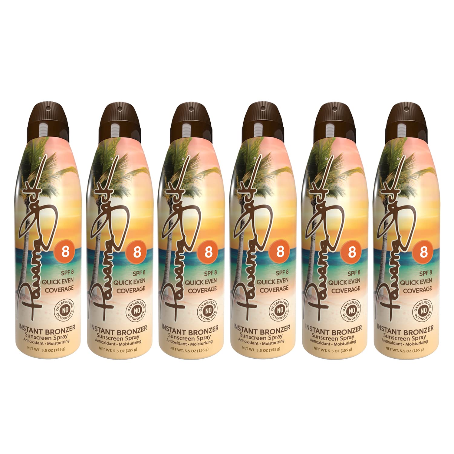Panama Jack Instant Bronzer Sunscreen SPF 8 - Antioxidant Moisturizing Sun Lotion, PABA & Paraben Free, Gluten Free & Cruelty Free, Water Resistant (80 Min) - 5.5 oz (12 Pack) | Perfect for Beach, Pool & Outdoor Activities