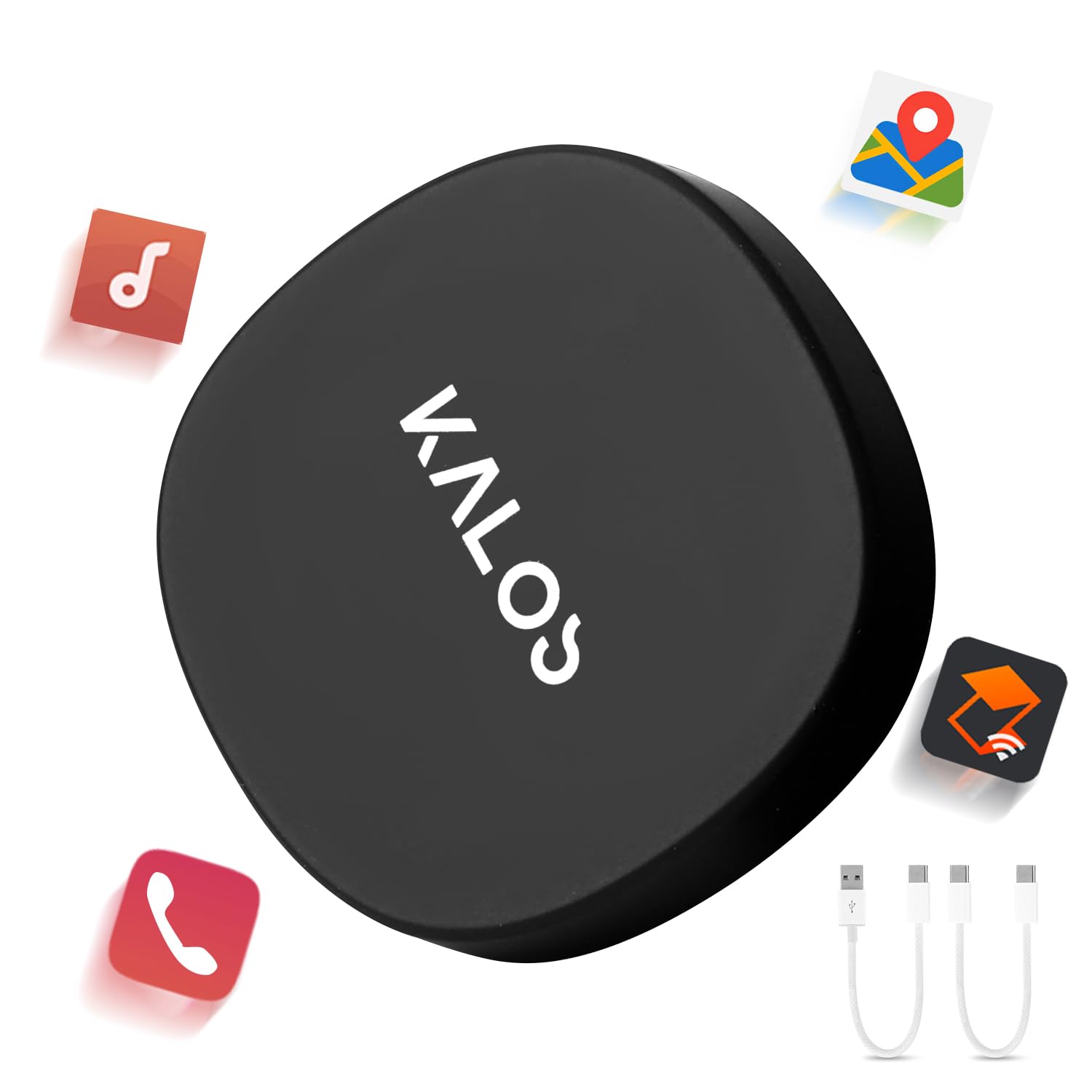 KALOS Wireless Android Auto Adapter - Plug & Play, Auto-Connect for Android 11+ & Cars 2015+ | Convert Wired to Wireless CarPlay | Fast Connection for Safer Driving & Hands-Free Navigation