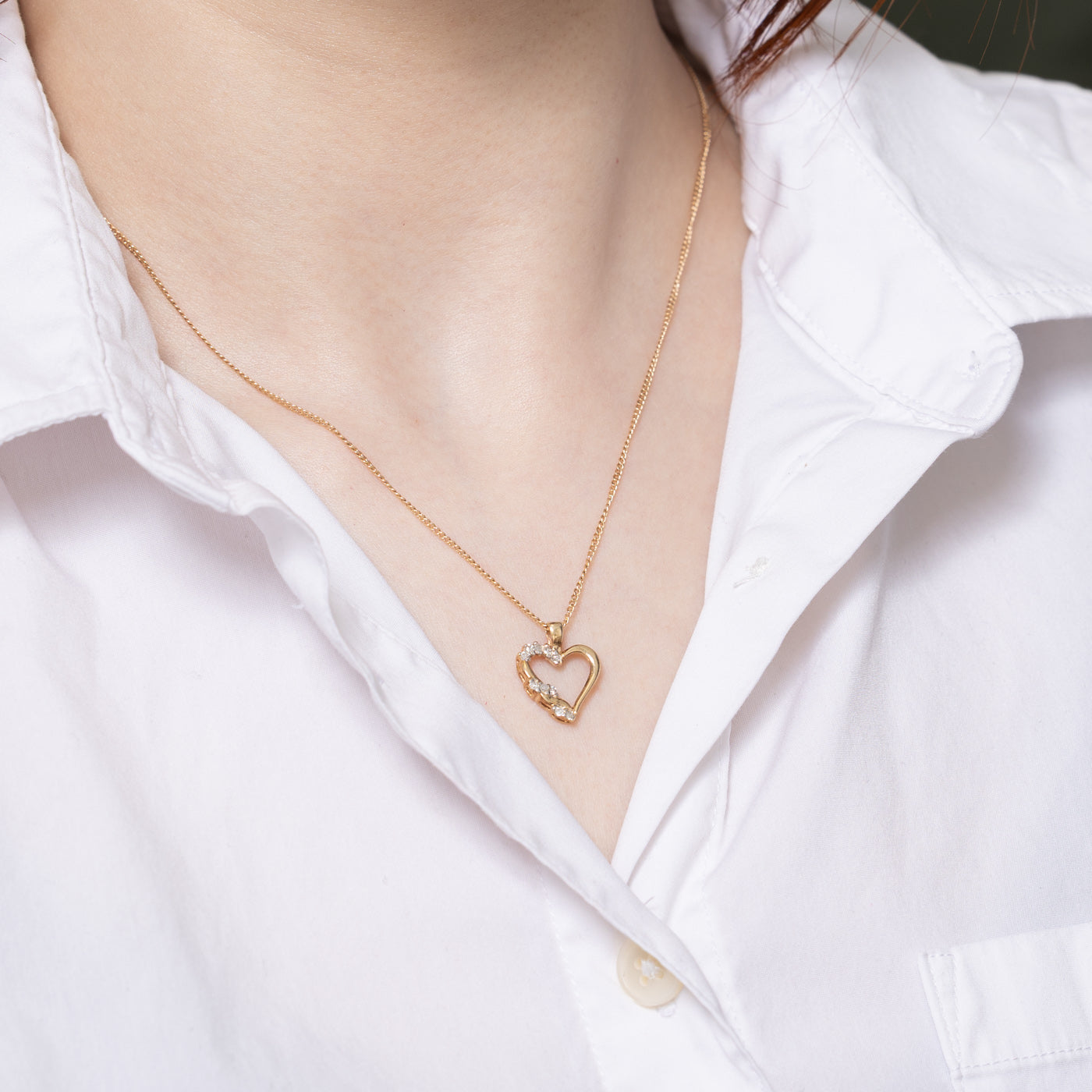 0.10ctw Diamond Open Heart Pendant Necklace - Elegant 925 Sterling Silver Jewelry Gift for Women - Perfect for Valentine's Day, Anniversary & Special Occasions