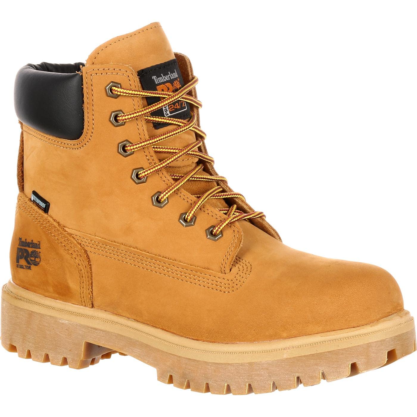 Timberland PRO Men's 6-Inch Steel Toe Waterproof Work Boots - Insulated Safety Shoes for Construction, Hiking & Outdoor Work