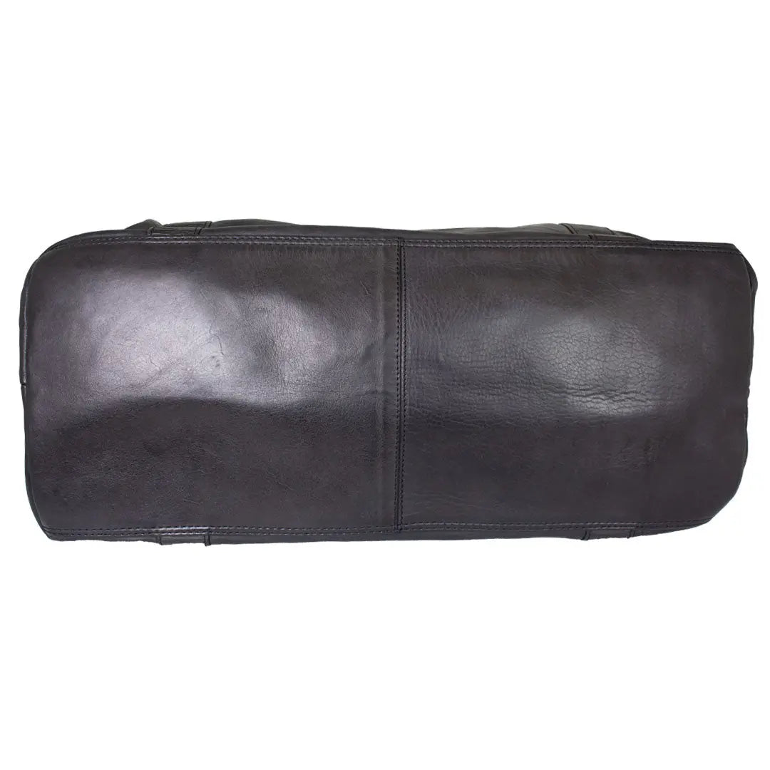 Premium BOL Black Leather Travel Duffle Bag - Waterproof Carry-On Luggage for Men & Women - Perfect for Gym, Business Trips & Weekend Getaways