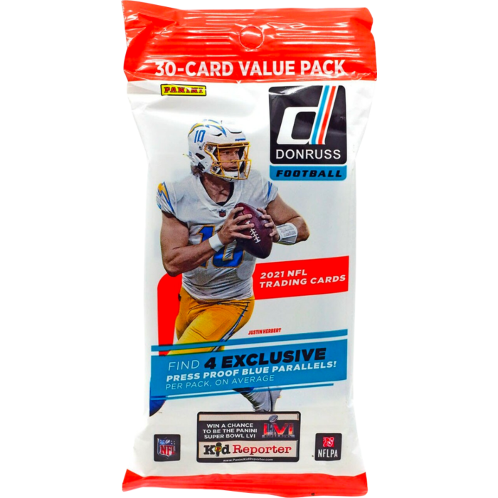 2021 PANINI Donruss Football NFL Trading Cards Fat Pack - Collectible Sports Cards for Trading, Investing & Display - Perfect for NFL Fans, Collectors & Fantasy Football Enthusiasts