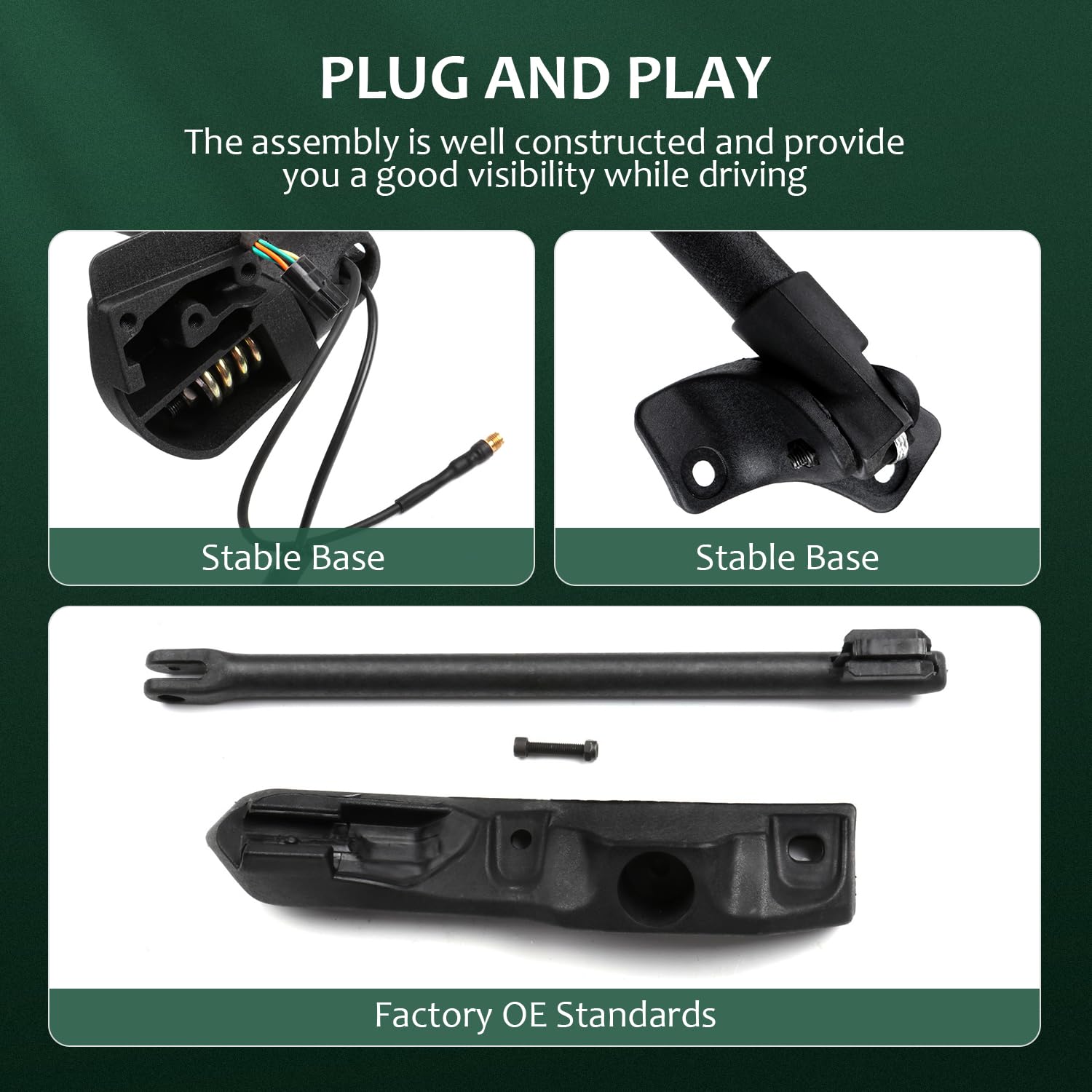 SCITOO Black Truck Hood Mirror - Power Control & Heated Tow Mirror for Volvo VNL 2015-2018 Models - Durable PC LH Door Mounted Mirror for Enhanced Visibility & Safety While Driving