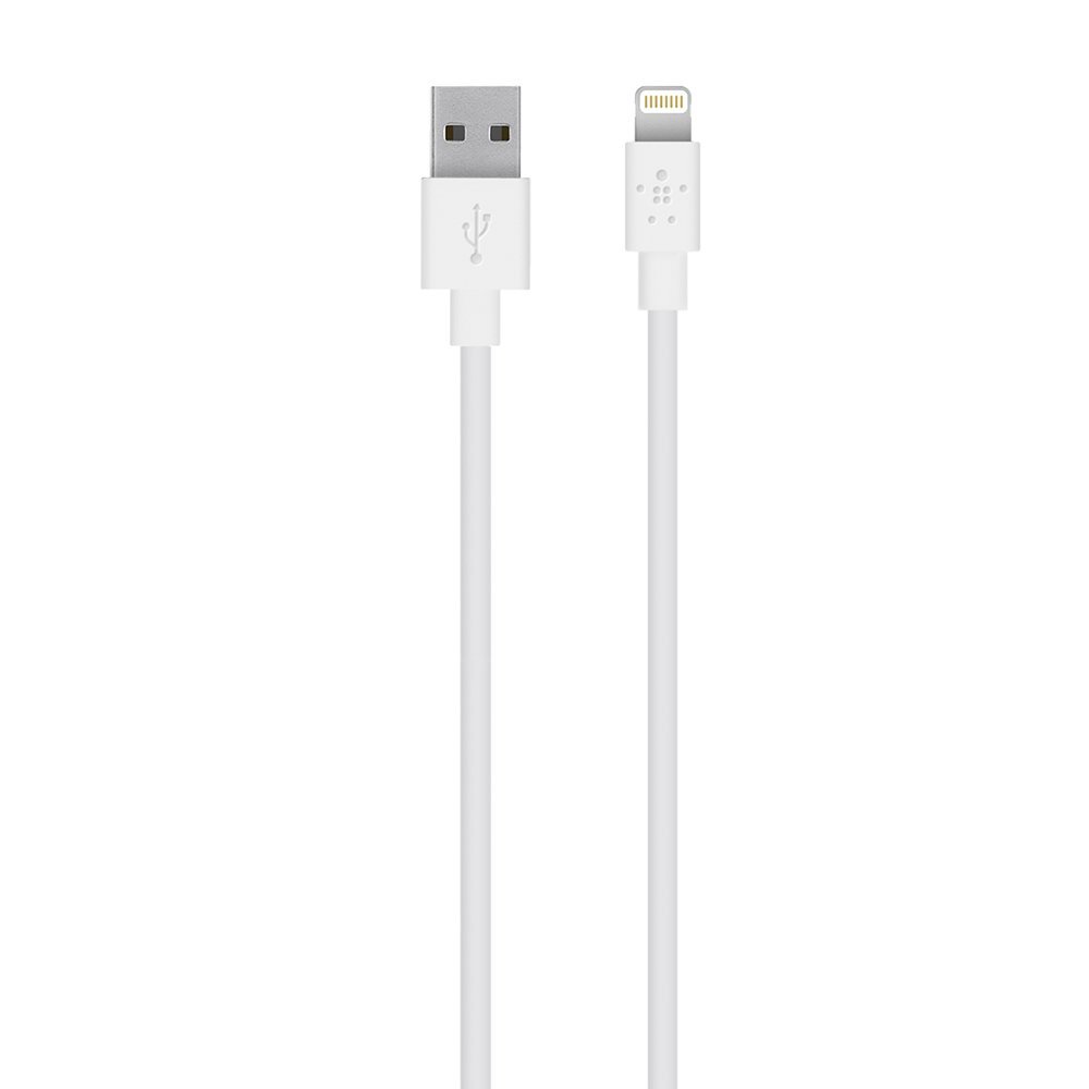 Belkin Apple Certified MIXIT Lightning to USB Cable 6.6ft (2m) - Fast Charging & Sync for iPhone iPad - White - Perfect for Home Office Car Travel Charging