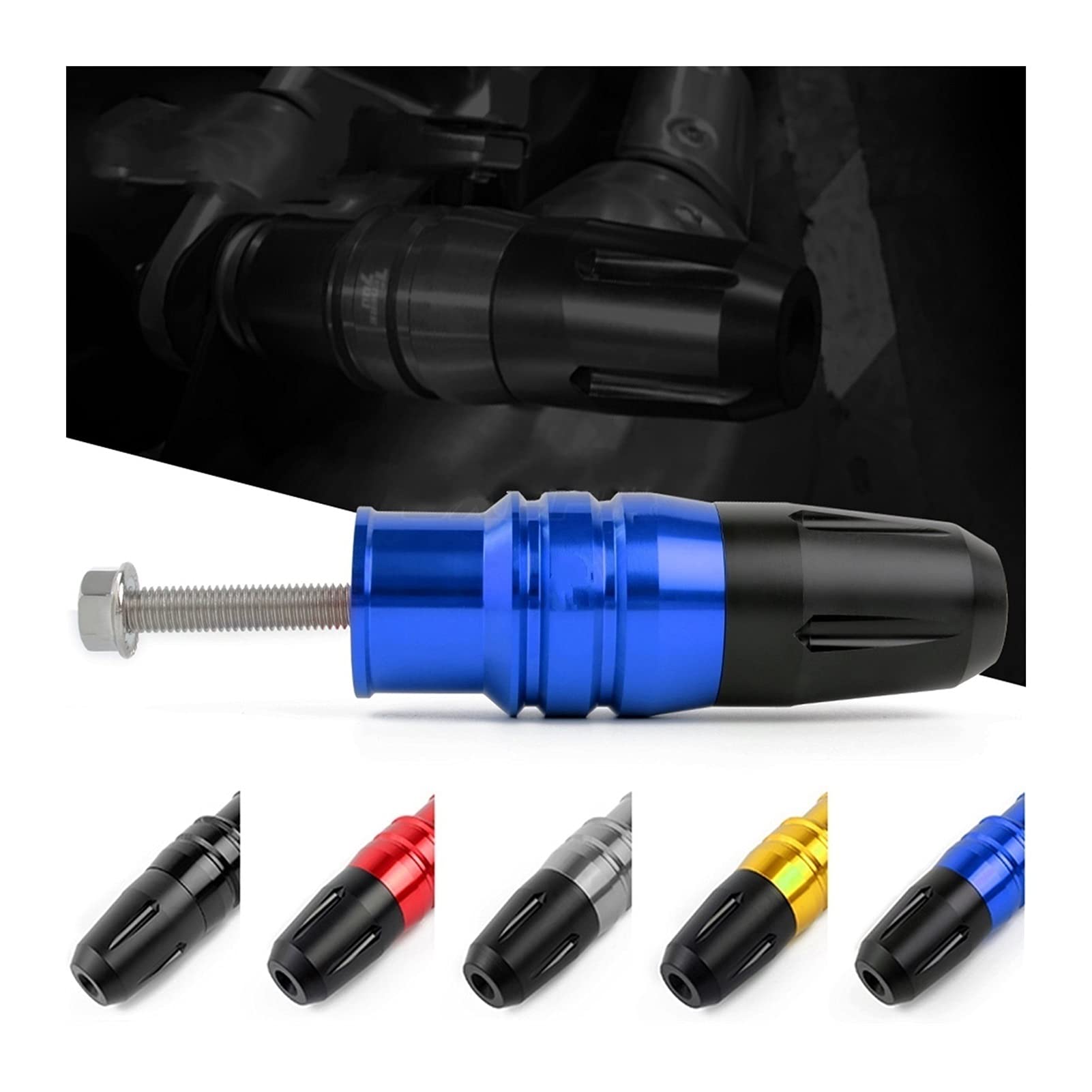 KAWASAKI ZX14R ZZR1400 Ninja Motorcycle Frame Sliders - CNC Crash Protector Pads, Exhaust Sliders & Fairing Side Protectors (Green) - Essential Protection for Track Days & Street Riding