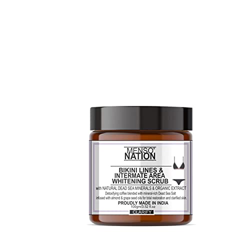 Mensonation Bikini Line & Intimate Area Whitening Scrub - Sensitive Skin Lightening Cream 100g | Gentle Exfoliation for Dark Spots, Smooth & Even Skin Tone | Perfect for Pre-Beach Prep & Post-Wax Care