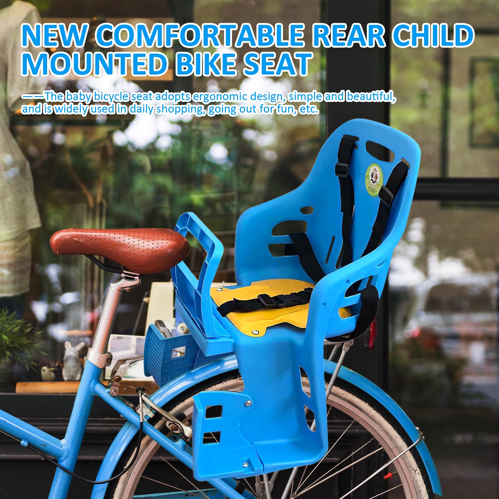 Kids Bike Seat for Adults - Adjustable Toddler Bike Carrier with Comfortable Rear Mount | Perfect for Family Rides, Commuting & Outdoor Adventures
