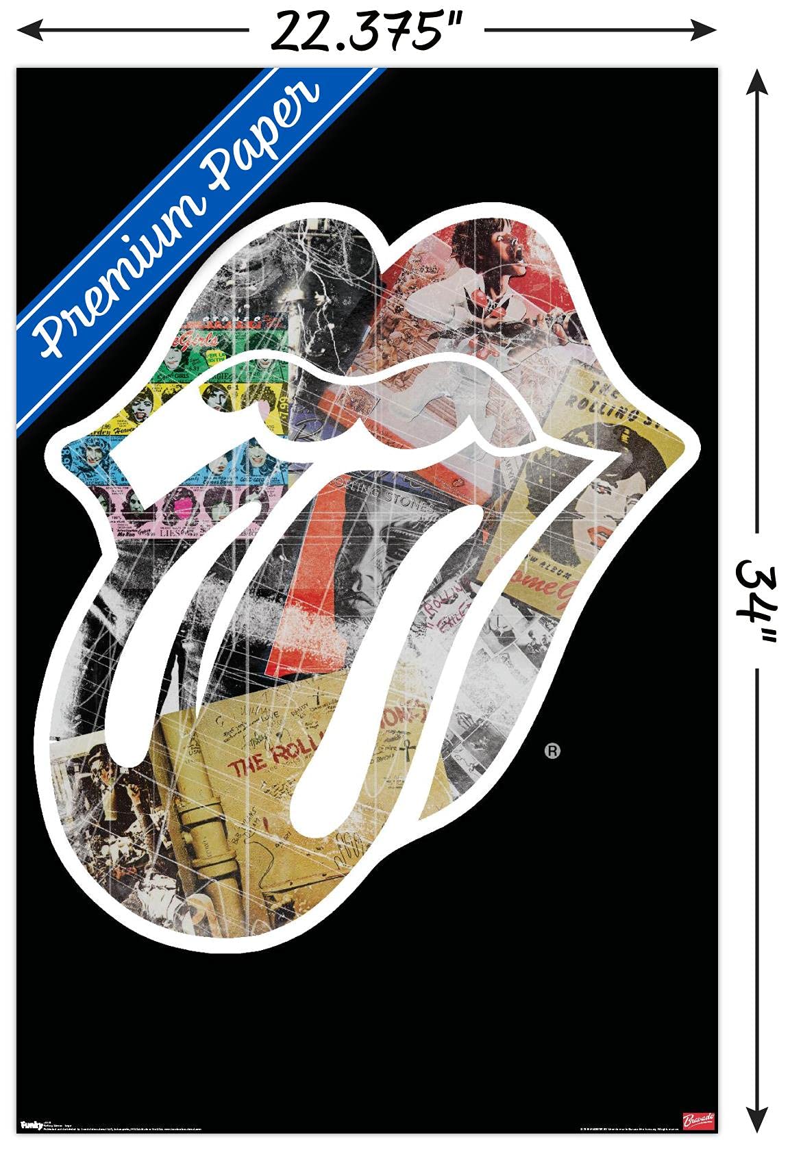Rolling Stones Logo Wall Poster - Premium 22.375
