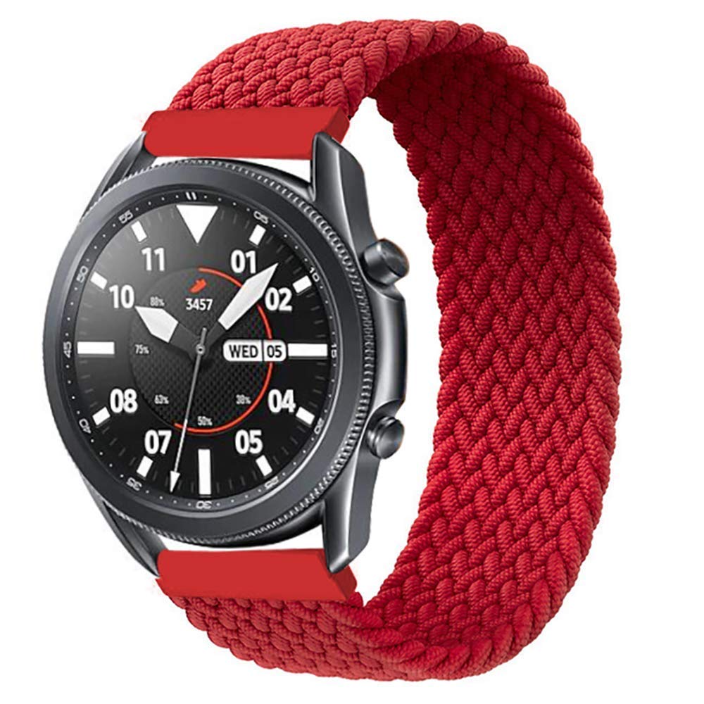 Stretchy Braided Solo Loop Band 22mm - Compatible with Samsung Galaxy Watch 3 45mm/Galaxy Watch 46mm & Huawei Watch 2 Classic - Elastic Sport Strap for Running, Workout, and Daily Wear