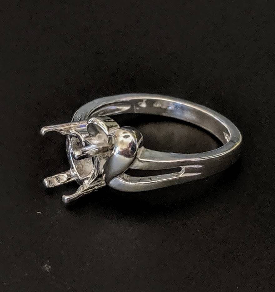 8mm Solid Sterling Silver or 14kt Gold Fancy Double Heart Pre-Notched Blank Ring Size 7 - Perfect for Engagement, Wedding Bands & Jewelry Making Supplies