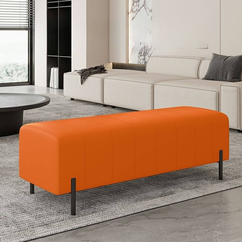 Premium Faux Leather Storage Ottoman Bench - Modern Rectangular Footrest with Tufted Design for Living Room, Bedroom & Entryway - Perfect Home Decor for Stylish Women