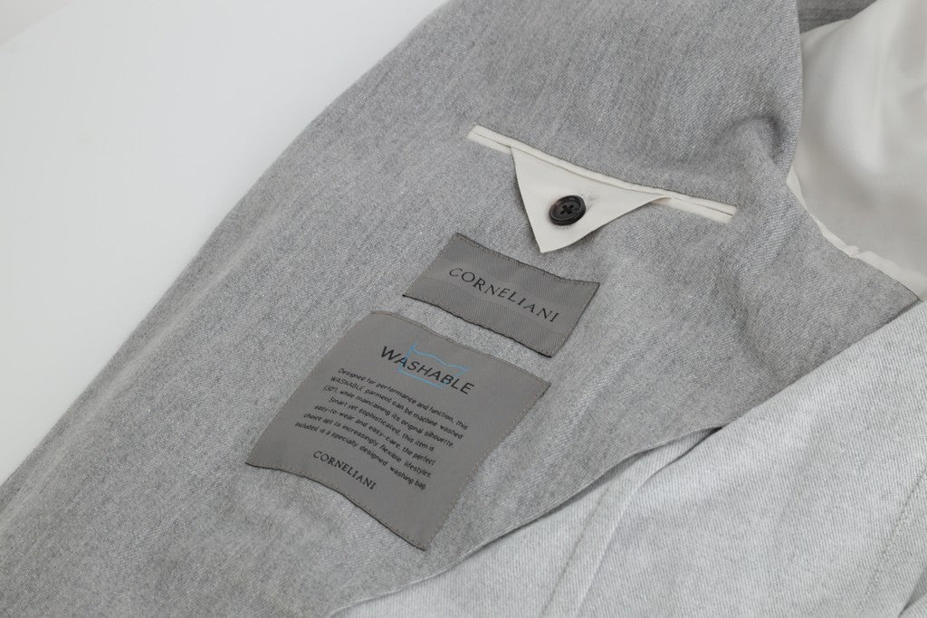 Corneliani Grey Denim Look Blazer for Men - Stylish Casual Office Wear & Smart Evening Outfits
