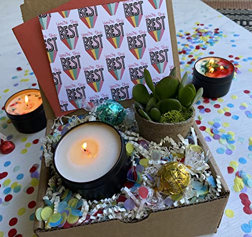 Birthday Gift Box with Candle, Card & Succulent - Perfect Surprise Delivery