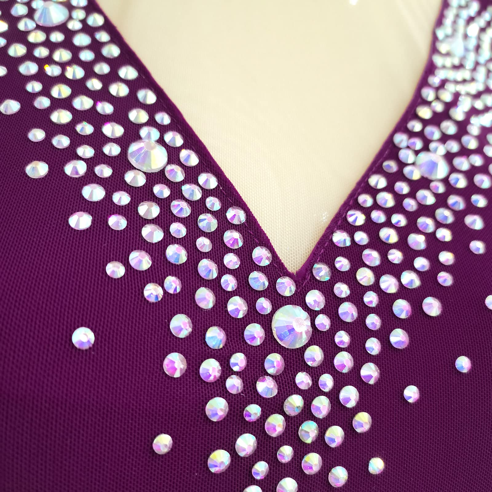 LIUHUO Girls Women Ice Skating Dress with Rhinestones - Competition & Dance Costume for Kids - Perfect for Figure Skating, Performances, and Recitals