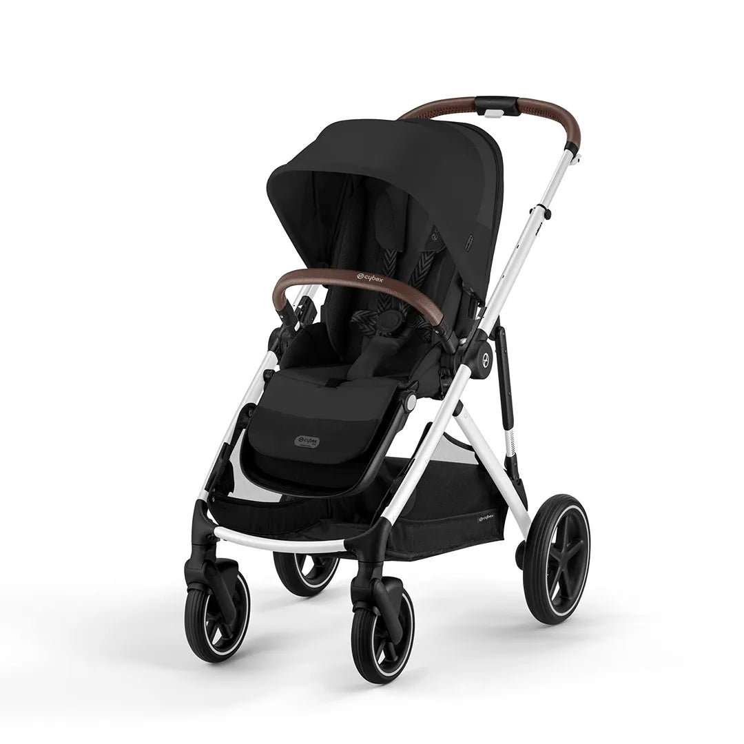 Gazelle S2 Stroller - Lightweight & Compact Baby Stroller with Moon Black & Silver Frame for Urban Walking, Shopping & Travel