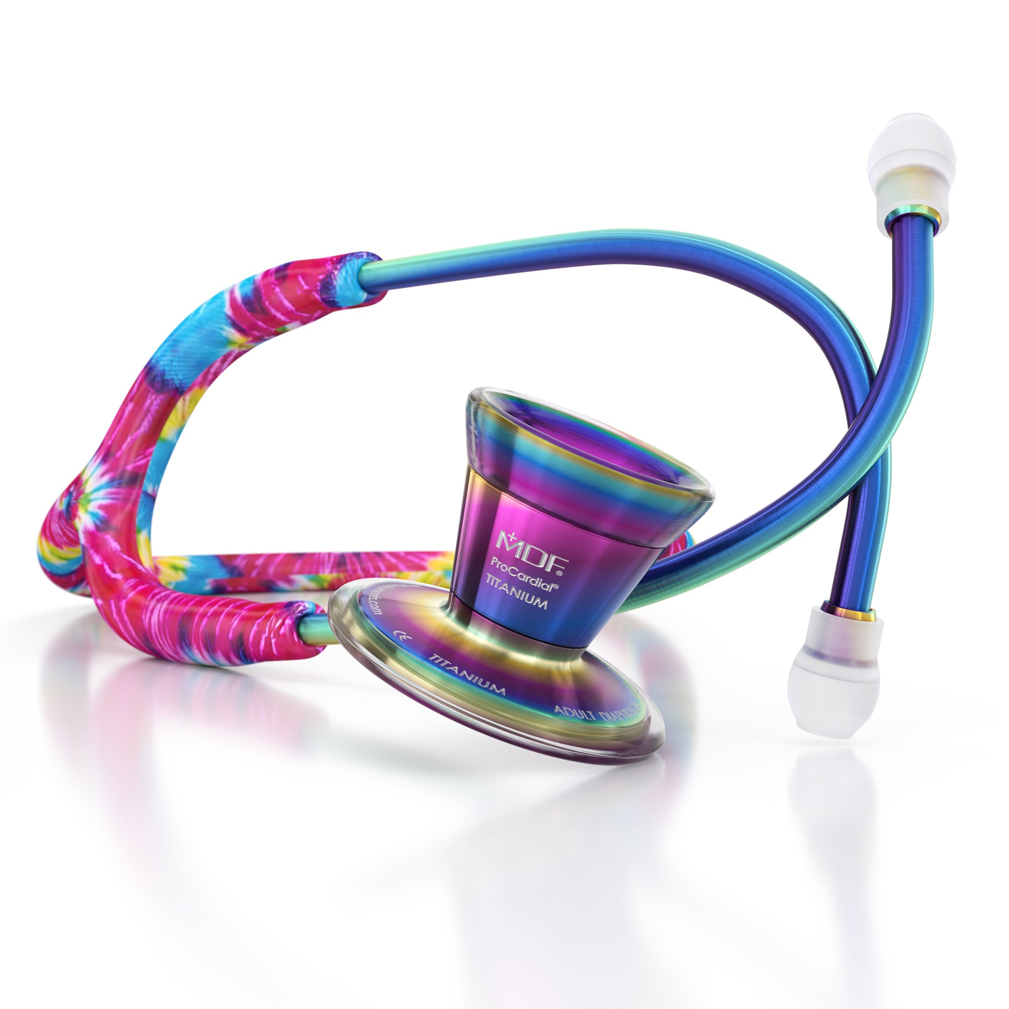 ProCardial® Titanium Cardiology Stethoscope - Premium Medical Stethoscope for Doctors & Nurses - Ideal for Cardiac Exams, Hospital Use & Clinical Diagnostics (Haight Ash/Kaleidoscope Design)