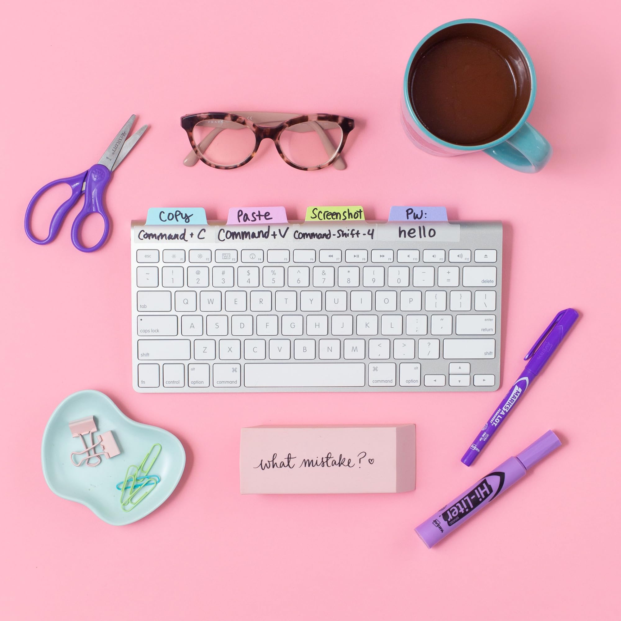 Avery Repositionable Tabs 24-Pack, 2.5x1 Inch Pastel Colored Sticky Notes, 2-Sided Writable for Office Organization, School Supplies & Home Filing