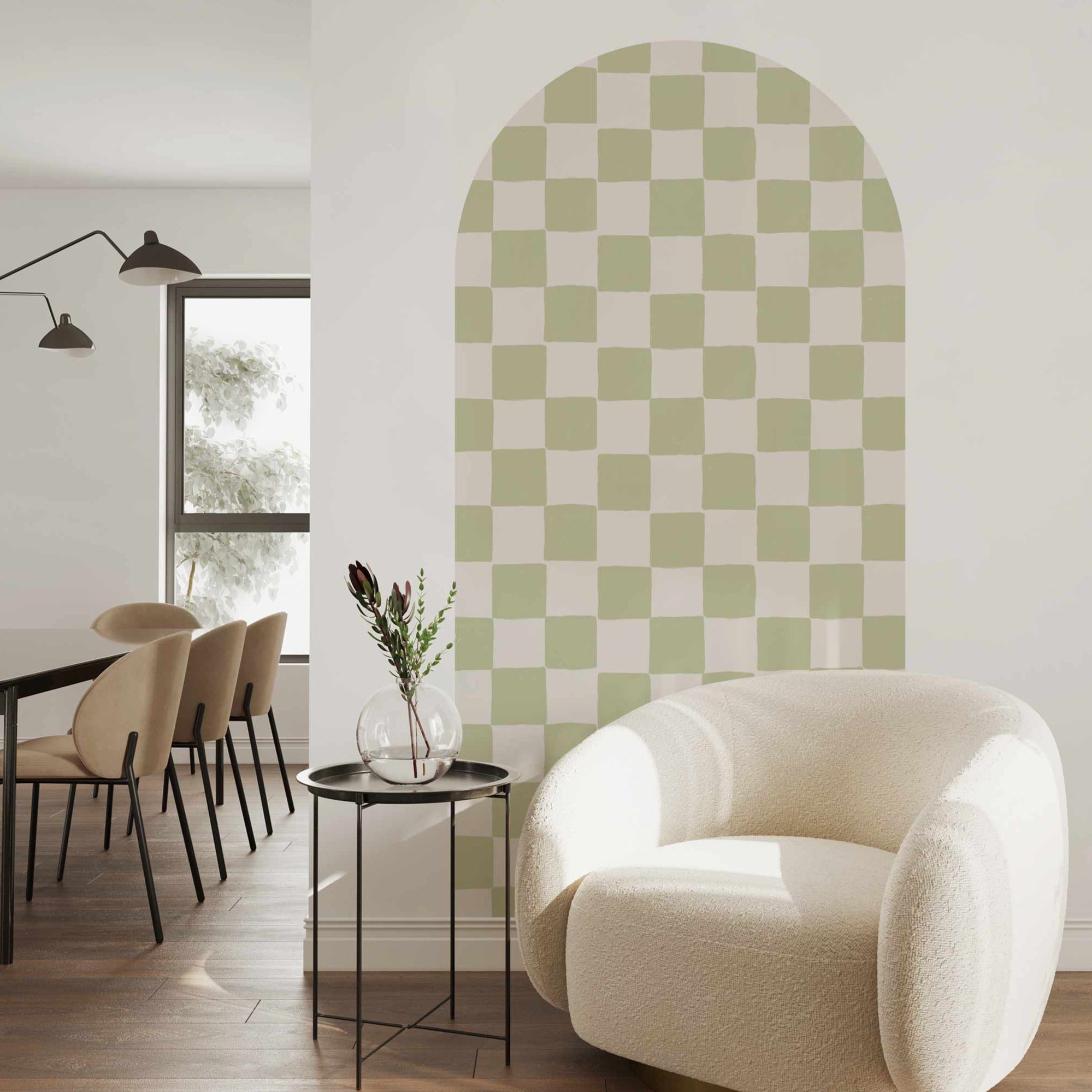 Self-Adhesive Peel and Stick Wallpaper Decal - Check Mate Pattern - Easy DIY Home Decor for Bedroom, Living Room, or Nursery
