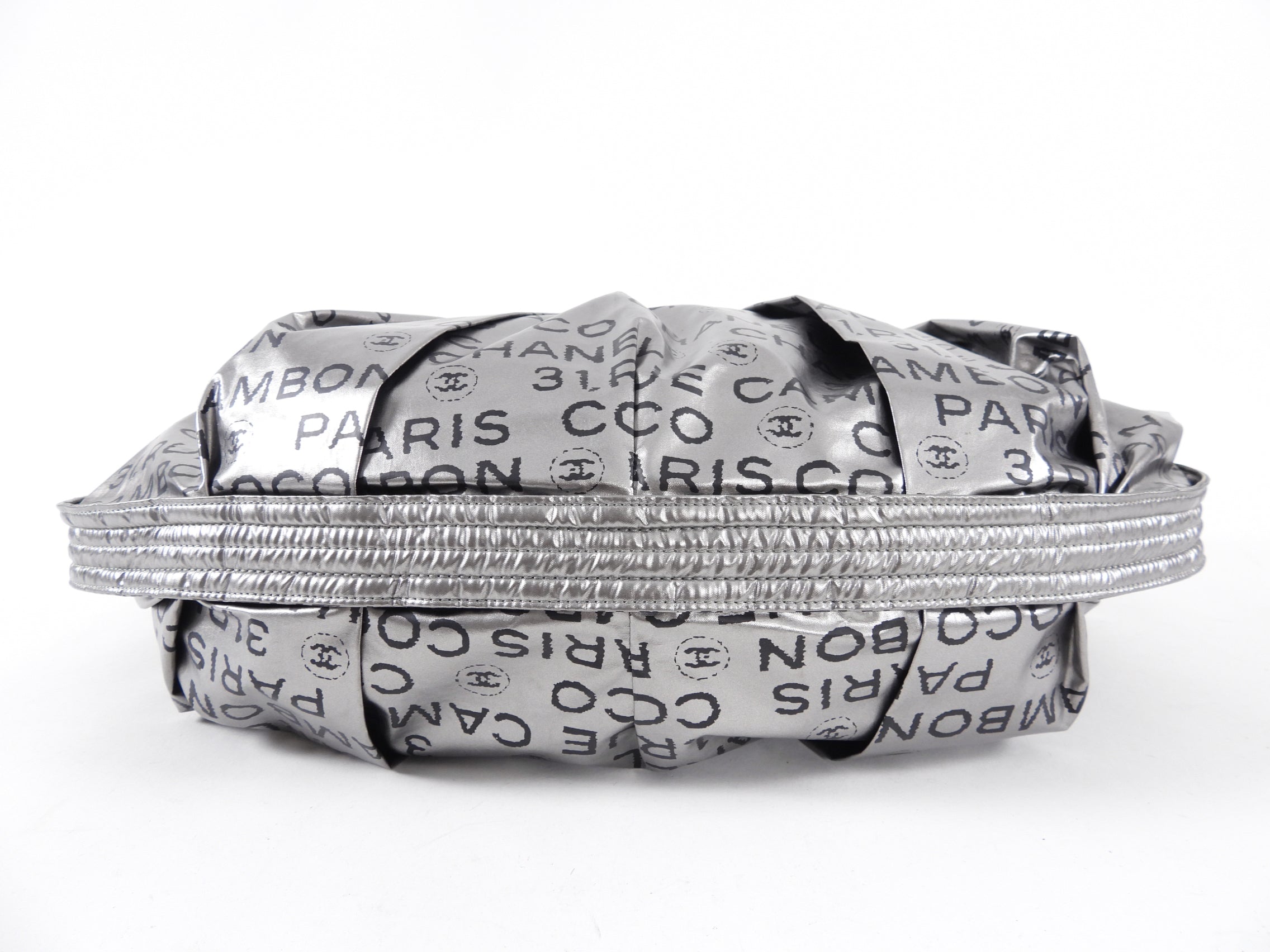 Chanel Silver Unlimited Nylon Hobo Shoulder Bag for Women - Luxury Designer Handbag for Everyday Use, Travel & Shopping