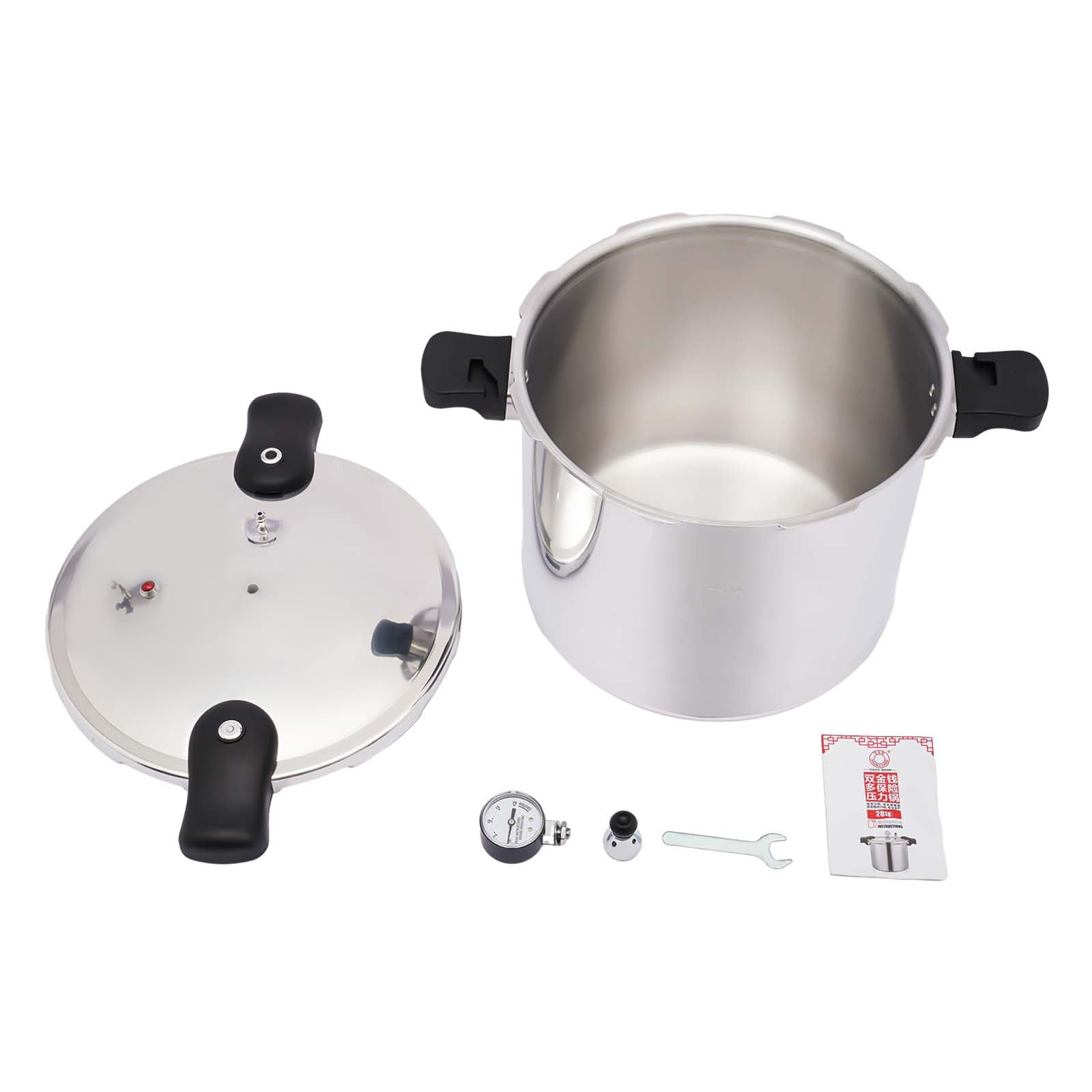 23 Quart Aluminum Pressure Canner Cooker with Gauge & Release Valve - 11psi, 22L Large Capacity for Home Canning, Preserving Food, Pickling - Perfect for Family Kitchens & Commercial Use (Stainless Steel)