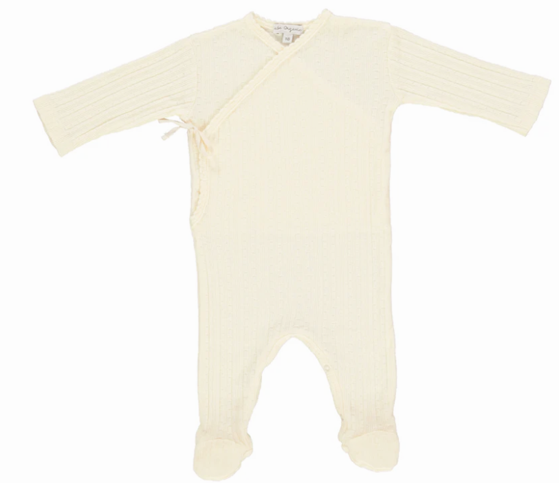 BEBE ORGANIC POINTELLE WRAP OVERALLS for Newborn to 6 Months - Soft Cotton Baby Romper for Comfort & Style - Perfect for Playtime, Outings & Photo Shoots