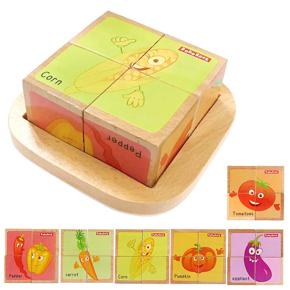 **Wooden Block Puzzle Toy for Toddlers - 6-Sided Painting Pattern Jigsaw, Vehicle Blocks Cube, Educational Learning Toy for Kids Ages 3+ | Perfect Gift for Boys & Girls | Playtime, Preschool & Early Development**