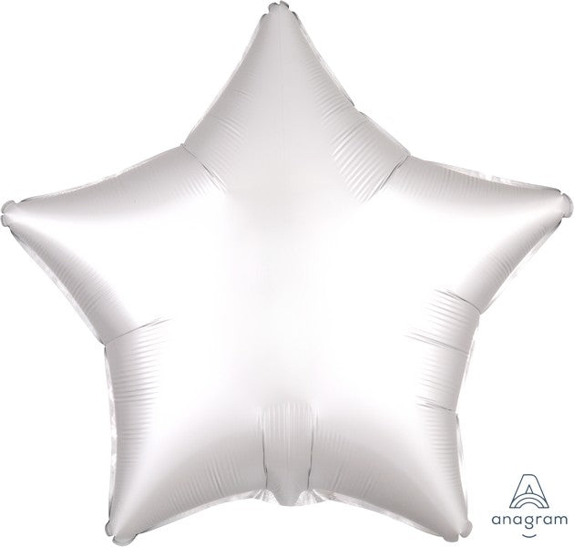 45cm Standard XL Satin Luxe White Star Balloon - Premium Party Decorations for Birthdays, Weddings & Baby Showers - Perfect for Indoor & Outdoor Celebrations
