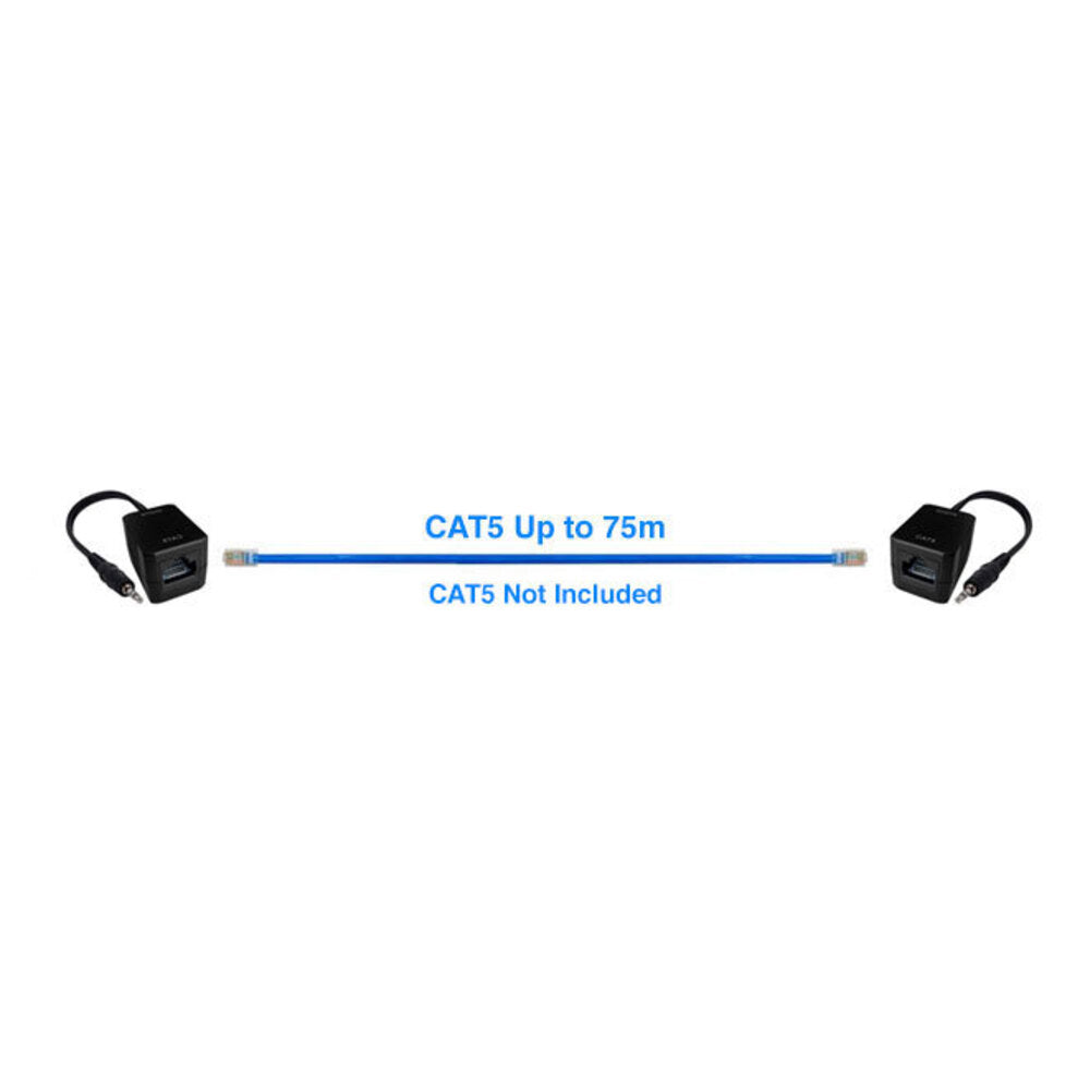 3.5mm to RJ45 Stereo Audio Cable - 75ft Long Distance Extension for Home Theater, Studio & Office Setup