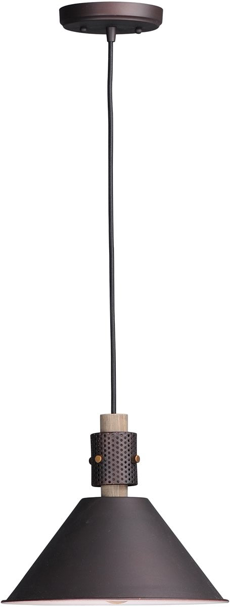 11W Tucson 1-Light Pendant Light in Oil Rubbed Bronze & Weathered Wood Finish - Perfect for Kitchen Island, Dining Room, or Entryway Lighting