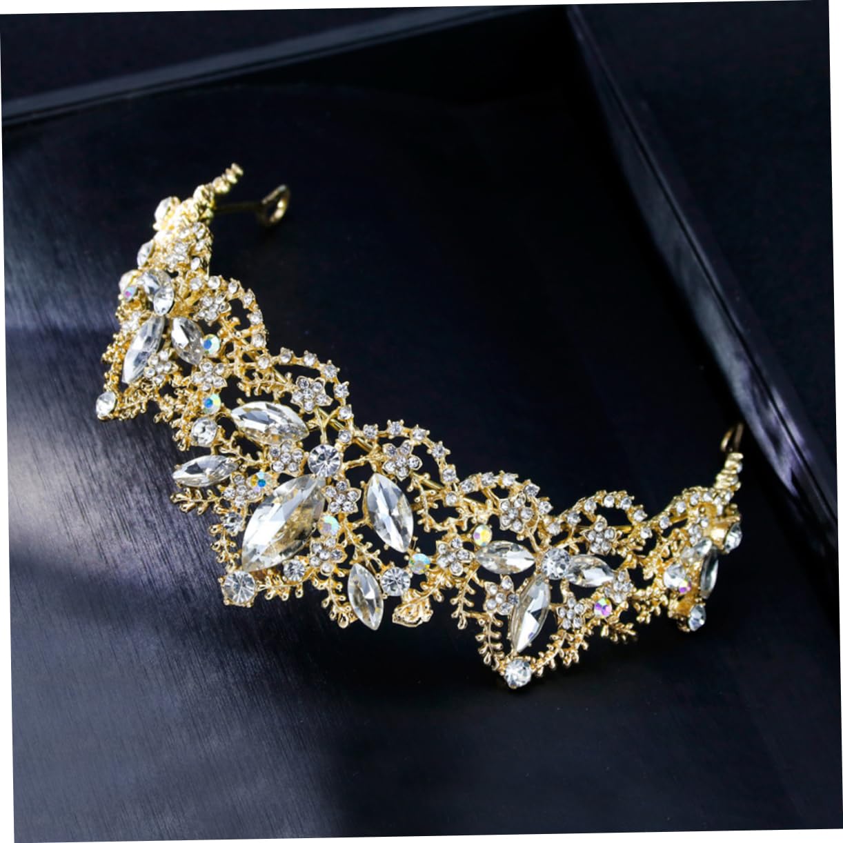 Elegant Bridal Tiara Headband - Wedding Headdress for Bride, Prom & Party - Queen Crown Headpiece for Women - Perfect for Weddings, Proms, and Special Occasions