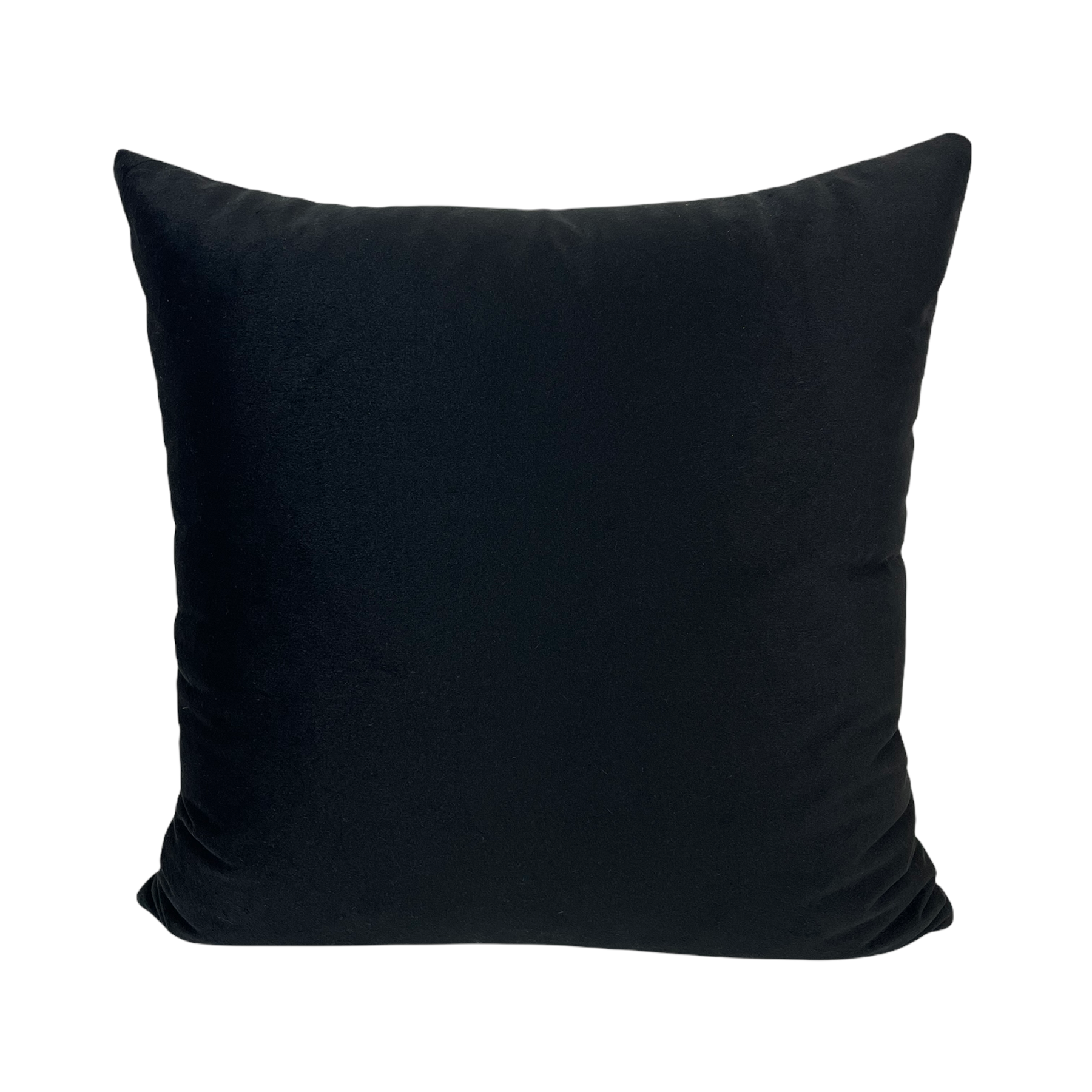 Luxury Mikke Black Brushed Velvet Throw Pillow 20x20 Inches - Soft Decorative Cushion for Sofa, Bed & Living Room