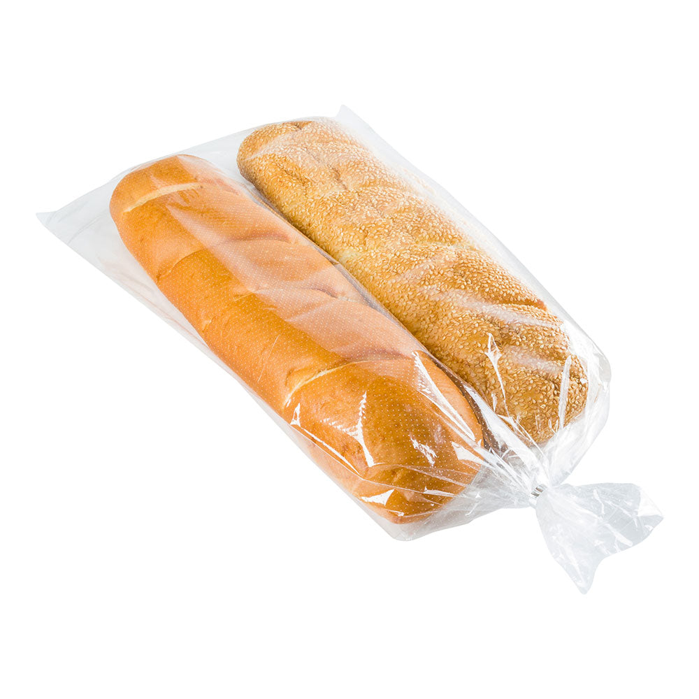 Clear Plastic Bread Bags with Micro Perforations & Wicket Dispenser - 24x13 Inches, 250 Count Box - Perfect for Bakeries, Grocery Stores & Food Packaging