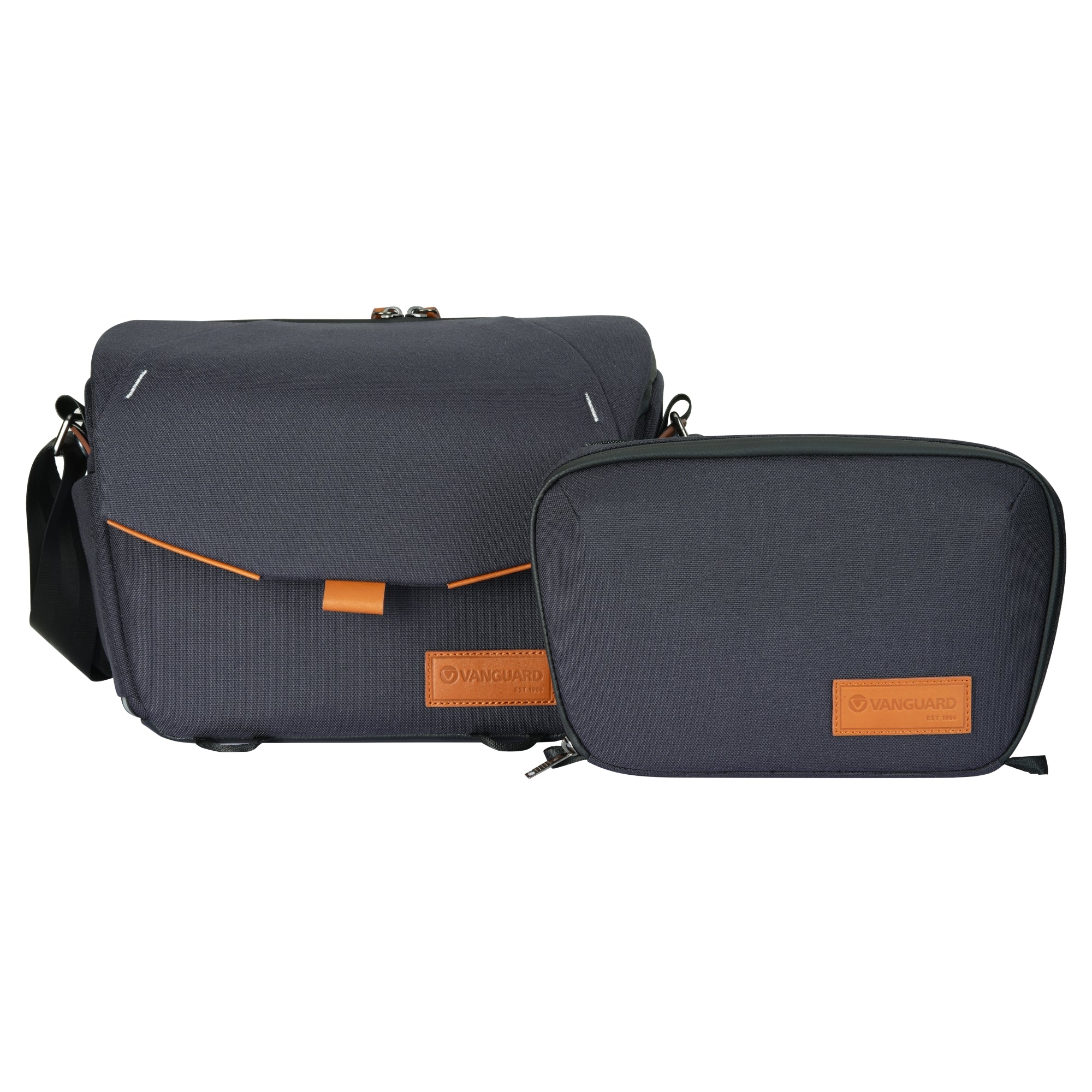 VEO CITY S30 Camera Shoulder Bag with Pouch - Waterproof DSLR/SLR Camera Case for Photographers, Navy Blue - Perfect for Travel, Hiking & Outdoor Photography