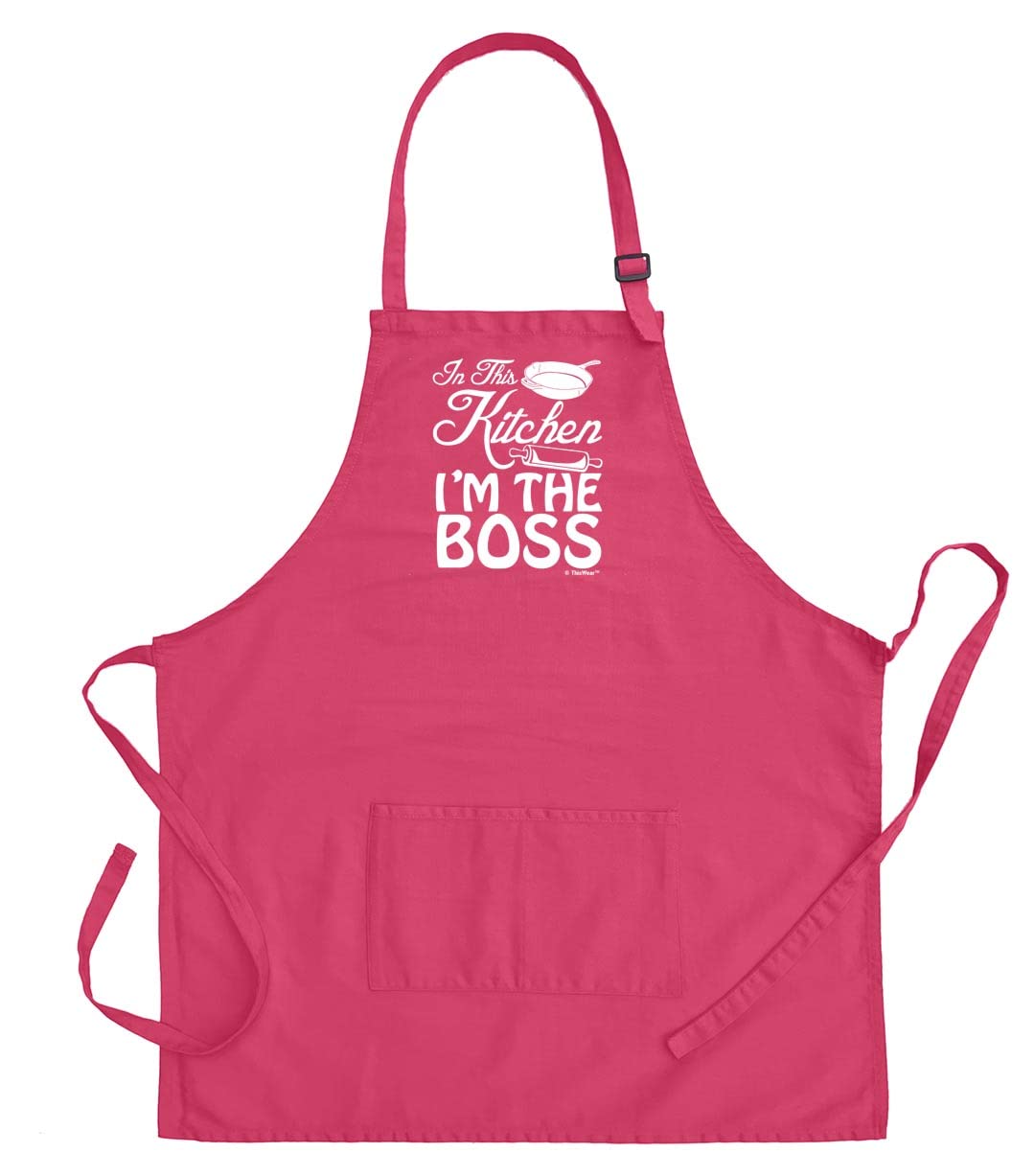 I'm The Boss in This Kitchen - Adjustable Two-Pocket Bib Apron for Cooking, Grilling & Baking | Perfect for Chefs & Home Cooks