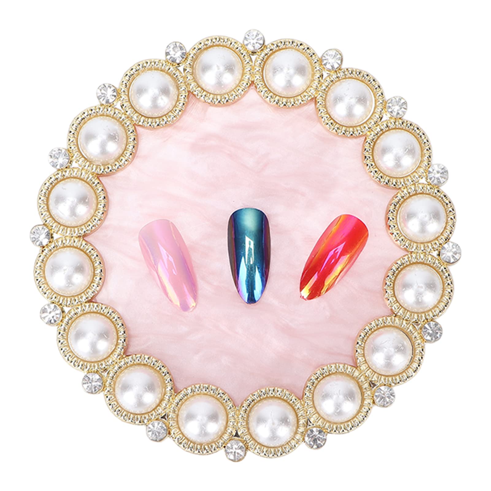 Golden Edge Nail Art Display Board - Professional Manicure Stand for Nail Salon & Home Use | Nail Art Palettes Holder with Golden Foundation | Perfect for Nail Artists, DIY Enthusiasts & Beauty Professionals