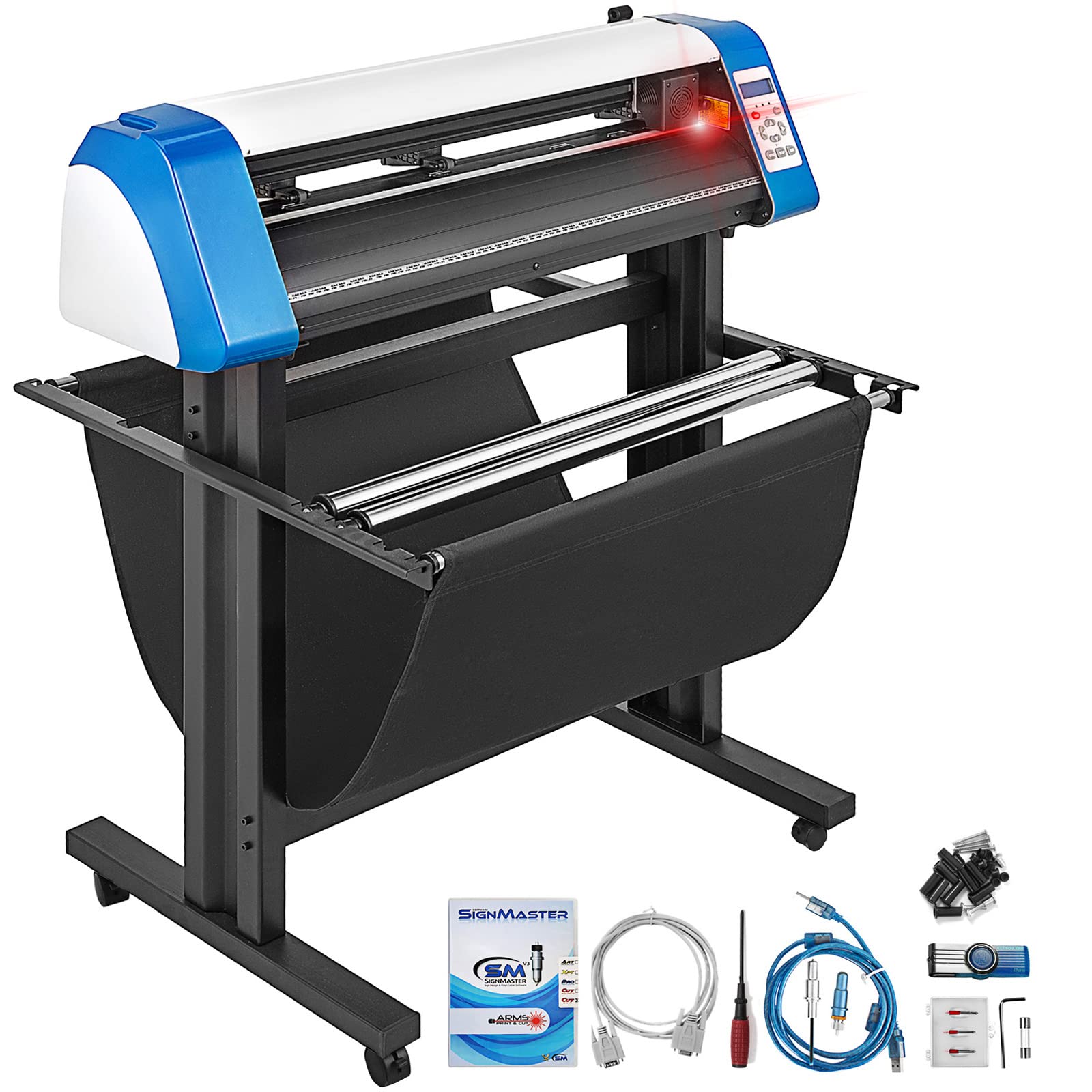 VEVOR 34 Inch Semi-Automatic Vinyl Cutter Machine with Floor Stand - DIY Sign Making, Sticker Cutting for Home & Business - Compatible with Signmaster Software (Perfect for T-Shirt Decals, Vehicle Wraps & Window Graphics)