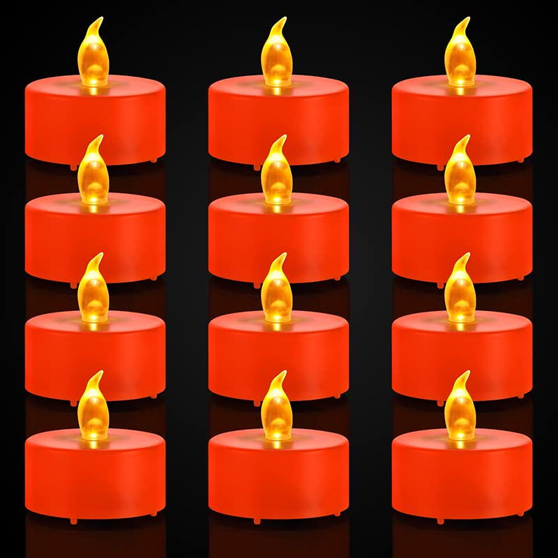 Flameless LED Tea Lights - 24 Pack Realistic Flickering Candles for Holiday Decor & Party